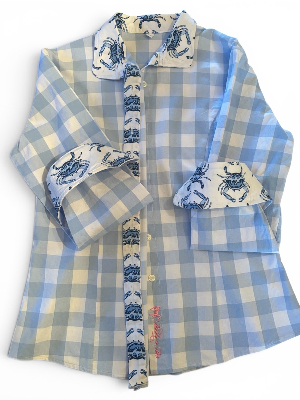 Middy n Me Coastal Preppy Gingham Button Up Equestrian Collection American Made